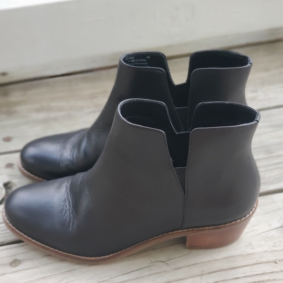 Cole Haan Black Leather Ankle Boots - Picture 2 of 9
